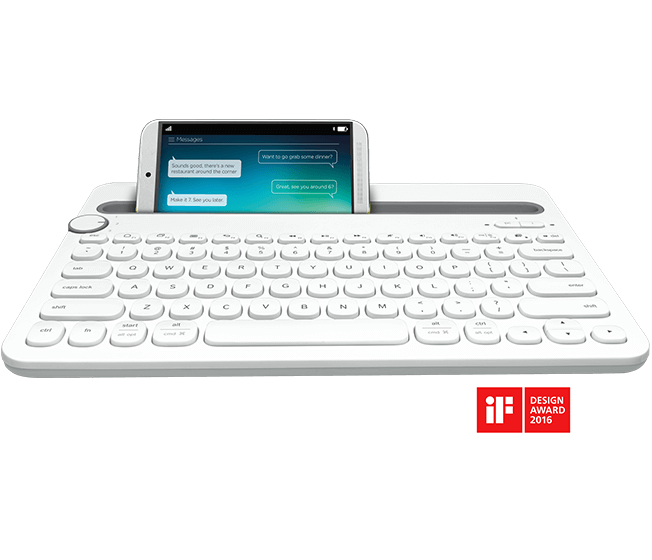 Logitech K480 Bluetooth Multidevice Keyboard (White) (920-006381)